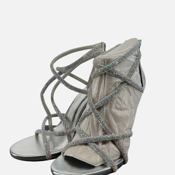 INC International Concepts Glittering Silver Heels